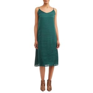 LOVE SADIE | NWOT Pine Green Satin Slip Dress M